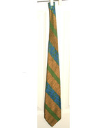 MENS VINTAGE STRIPED DIAGONAL TIE GRIFFIN LION MYTHOLOGY CROWN FLEUR DE ... - £44.22 GBP