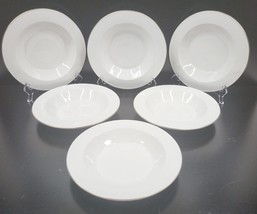 6 Corning Centura Platinum Edge Rim Soup Bowls Set Vintage 9&quot; Serving Dishes Lot - £51.97 GBP