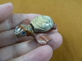 (Y-TUR-SET-45) Little Gray Red Sea Turtle Figurine Stone Gemstone Soapstone Peru - £6.86 GBP