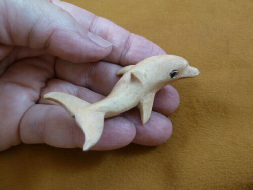Primary image for Q201-7) small baby Dolphin calf Satinwood WOOD carving wooden FIGURINE dolphins