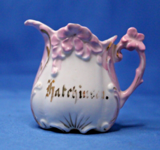 Pink Souvenir Decorative Floral Print Gold Accent Paint Pitcher Made in Germany - £6.23 GBP