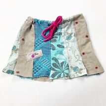 Lily Monk Toddler Girls Patchwork Skirt 2t 3t 4t Khaki Blue Drawstring - €5,70 EUR