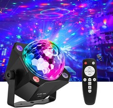 Laucnpty Dj Party Disco Ball Lights With Sound Activated, Led Stage, Black - £37.06 GBP