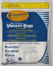 Household Supplies NuTone 391 Central Vacuum Bags 3 Pack Made by Envirocare CF39 - £18.48 GBP
