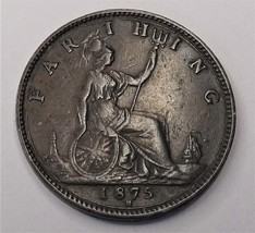 1875 Farthing Coin - £35.44 GBP
