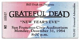 Grateful Dead Concert Ticket Stub Décembre 31 1984 San Francisco Califor... - £48.56 GBP