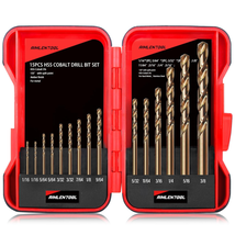 Cobalt Drill Bit Set, 15Pcs SAE (1/16&quot; - 3/8&quot;) M35 HSS, 135°Tip - £17.79 GBP