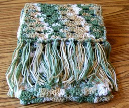 Handmade, Crochet Scarf With Fringe, Fashion Scarf, Accessories, Women, Winter - £31.85 GBP