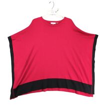 Calvin Klein Red &amp; Black Soft Knit Poncho Sweater Women&#39;s S/M Retro Mod ... - $28.00 CAD