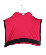 Calvin Klein Red &amp; Black Soft Knit Poncho Sweater Women&#39;s S/M Retro Mod ... - $28.00 CAD
