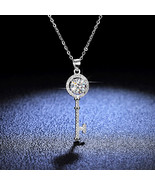 S925 Sterling Silver Necklace with Moissanite Pendant     KJ014 - £38.68 GBP