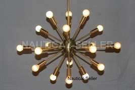 Brass Medium High Century Sputnik Chandelier Light Installation 18 Lights Arm... - £159.03 GBP