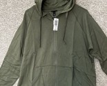 Torrid Green Super Cozy Fleece Full Zip Hoodie Jacket Size Large (0) - £35.31 GBP