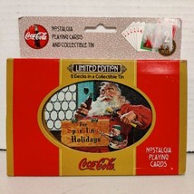 1998 Limited Edt Coca Cola Holidays Santa Nostalgia Playing Cards Two Decks Tin - £11.04 GBP