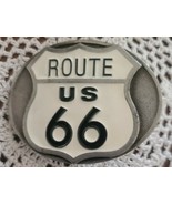 Vintage ~ 1996 ~ Historic Route 66 Highway ~ Pewter &amp; Epoxy ~ Belt Buckle - £20.50 GBP