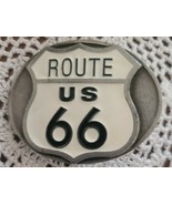 Vintage ~ 1996 ~ Historic Route 66 Highway ~ Pewter &amp; Epoxy ~ Belt Buckle - $498.41 MXN