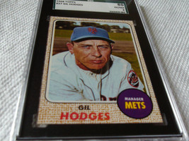 1968 Topps # 27 Gil Hodges Mets Baseball Sgc 80 !! - £39.27 GBP