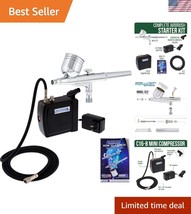 Professional Airbrushing System with Lightweight Mini Compressor &amp; Guide... - $104.99
