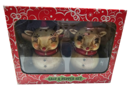 Transpac Design by Johanna Parker Nostalgic Reindeer Salt &amp; Pepper Set NEW - $24.74