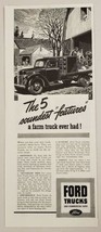 1941 Print Ad Ford Flatbed Farm Trucks Barn &amp; Farmers 5 Soundest Features - £11.85 GBP