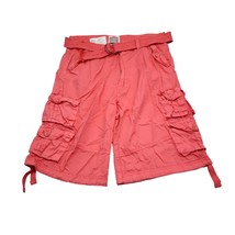 Halifax Denim Group Shorts Mens 36W Pink High Rise Button Zip Belted Cargo - £20.22 GBP