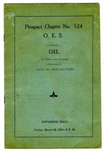 Prospect Chapter 524 Order Eastern Star 1935 Program OIL Kansas City  - $24.72