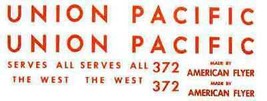 Union Pacific 372 Diesel Water Slide Decal Set For Made By American Flyer Parts - £13.58 GBP