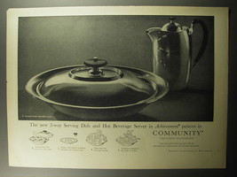 1957 Oneida Advertisement - Community Serving Dish and Hot Beverage Server - £14.74 GBP