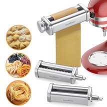 Pasta Attachment For Kitchenaid Stand Mixer, 3 Piece Pasta Rollar &amp; Cutter Set I - £122.14 GBP