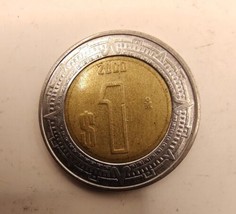 2000 Mexican $1 Peso Bimetallic Foreign World Coin - £3.99 GBP