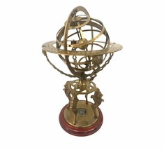 18 in Brass Vintage Style Armillary Globe With Compass Nautical Sphere gift new - £145.69 GBP