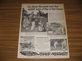 1947 Print Ad Texaco Products Farmall Tractors on Farm - $14.13