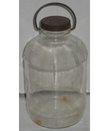 Vtg LINIT Glass Bottle Jar with Tin Lid &amp; Wire Bale Primitive Prop Displ... - £14.71 GBP
