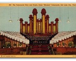Great Mormon Tabernacle Organ Choir Salt Lake City UT Utah UNP Linen Pos... - $1.93