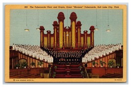 Great Mormon Tabernacle Organ Choir Salt Lake City UT Utah UNP Linen Poscard R27 - £1.53 GBP