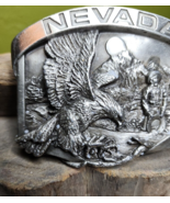 Bergamot Brass Works Belt Buckle  VTG USA NEVADA 1986 Eagle Gold Minor M... - $57.99 CAD