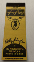 Vintage Matchbook Cover Matchcover Betty Schuyler Albany NY - $3.42