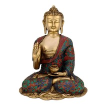Buddha Statue Brass Decorative Blessing 12 INCHES Large - £457.29 GBP