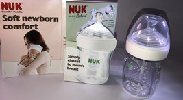 NUK 5oz Simply Natural Newborn Bottle W Anti-Colic/Air Vent/Safe Temp Nipple-NEW - £7.81 GBP