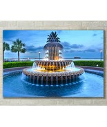 Charleston Wall Art, Pineapple Fountain - Fine Art Photo on Metal, Canva... - £24.77 GBP+