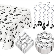 HOME &amp; HOOPLA Musical Party Music Note Paper Dessert Plates and Beverage Napkins - £12.89 GBP+