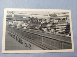 1940s Starrs Long Bar Interior Jersey City NJ Postcard RPPC Linen unposted - £15.46 GBP