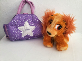Disney World Lady Tramp Dog Plush Stuffed Animal Purple Purse Bag Pet Ca... - $34.62
