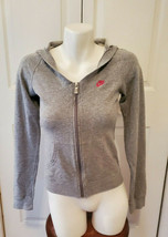 Nike Women&#39;s Size S(4-6) Gray Hooded Zipper Front Sweatshirt - £11.87 GBP