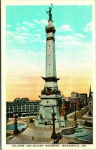 Soldiers and Sailors Monument Circle Indianapolis IN UNP WB Postcard C7 - £2.18 GBP