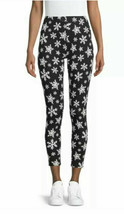 No Boundaries Juniors Ankle Leggings 3XL (21) Black With Snowflakes New - £9.27 GBP