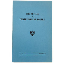 Vintage 1949 The Review Of Contemporary Poetry Lexington Ky Flege Tevis ... - £22.29 GBP