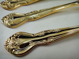 Vintage Reed Barton 24K Gold Plated Stainless Flatware Golden Dunbarton 9 Spoons - £37.79 GBP