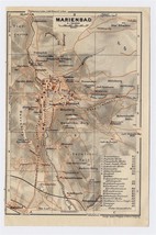 1910 Original Antique City Map Of Marienbad Marianske Lazne Czech Rep. Bohemia - £17.11 GBP