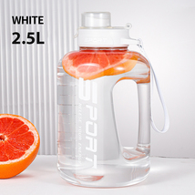 2.5L Large-Capacity Netflix Straw Pot Belly Cup Sports Water Bottle (White) - $21.88